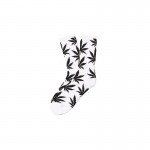 chaussette-cannabis-blanche-noire-feuille