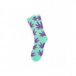 chaussette-cannabis-bleu-violet-feuille-marijuana