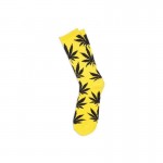 chaussette-cannabis-jaune-et-noire-feuille