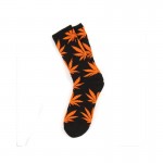 chaussette-cannabis-noire-et-orange-feuille-marijuana