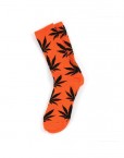 chaussette-cannabis-orange-et-noire-feuille-marijuana